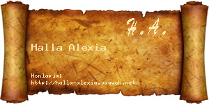 Halla Alexia névjegykártya